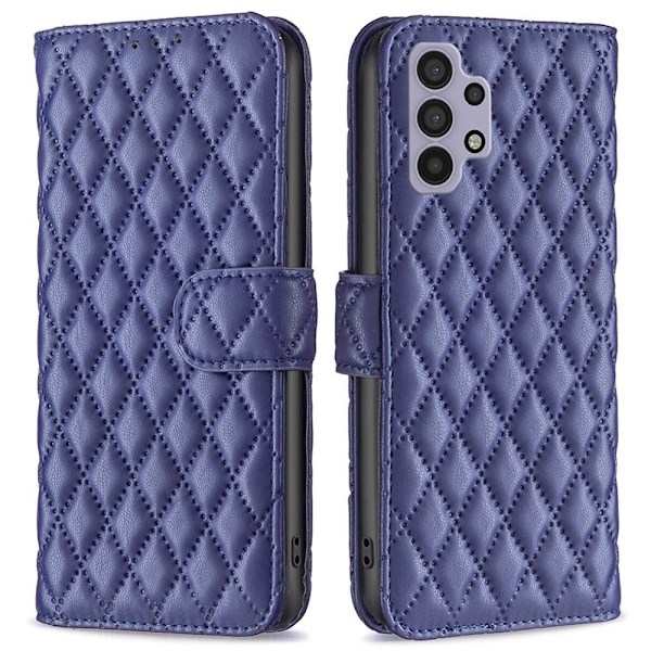 Rhombus mat Samsung Galaxy M32 5G / Samsung Galaxy A32 5G flip etui - Blå Blue