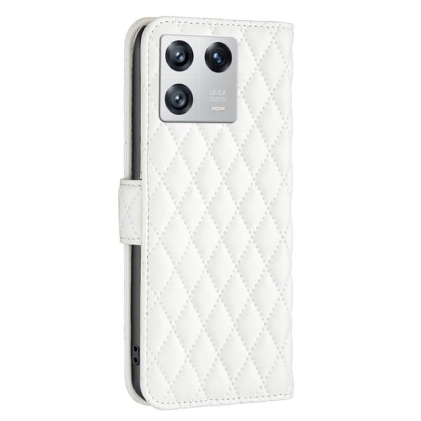 Rhombus mat Xiaomi 13 flip etui - Hvid White