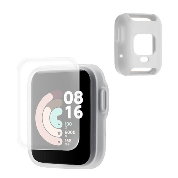 HAT PRINCE Xiaomi Redmi Watch TPU cover + screen protector - Grey Silvergrå