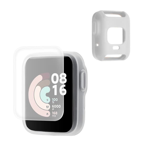 HAT PRINCE Xiaomi Redmi Watch TPU kansi + näytönsuoja - Harmaa Silver grey
