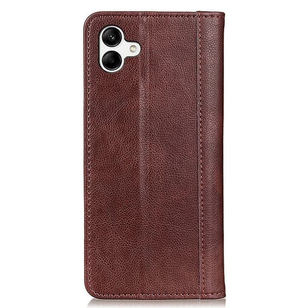 Samsung Galaxy A04 ægte læderetui med magnetisk lukning - Brun Brown