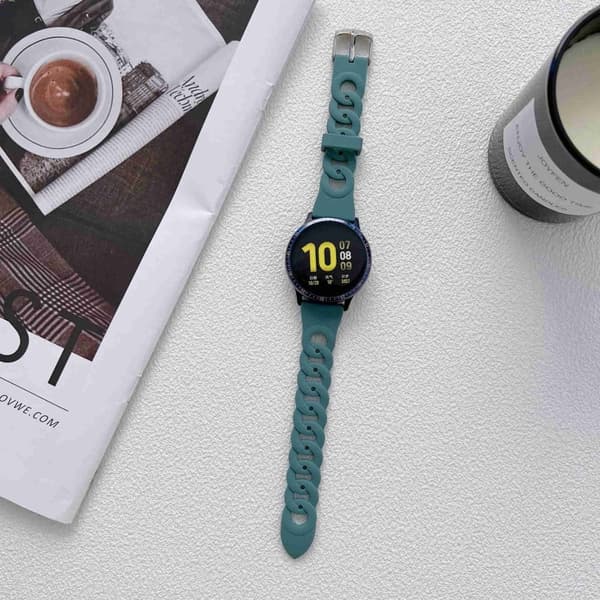 20 mm universal klockarmband i silikon med cool cirkeldesign - Grön Grön
