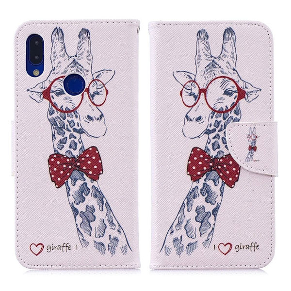 Wonderland Xiaomi redmi Note 7 / Note 7S flip case - Giraffe Med briller Multicolor