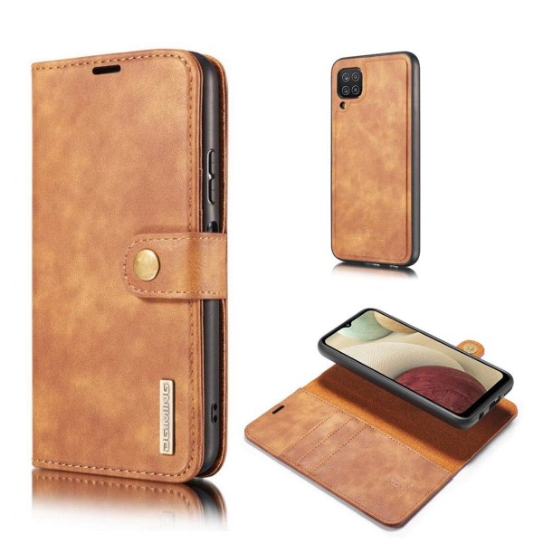 DG.MING Samsung Galaxy A12 5G 2-in-1 lompakkokotelo - Ruskea Brown