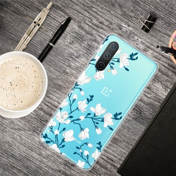 Deco OnePlus Nord CE 5G Suojakotelo - White Flowers White