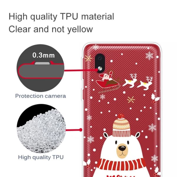 Samsung Galaxy A01 Core Case til jul - Isbjørn Med Halstørklæde White