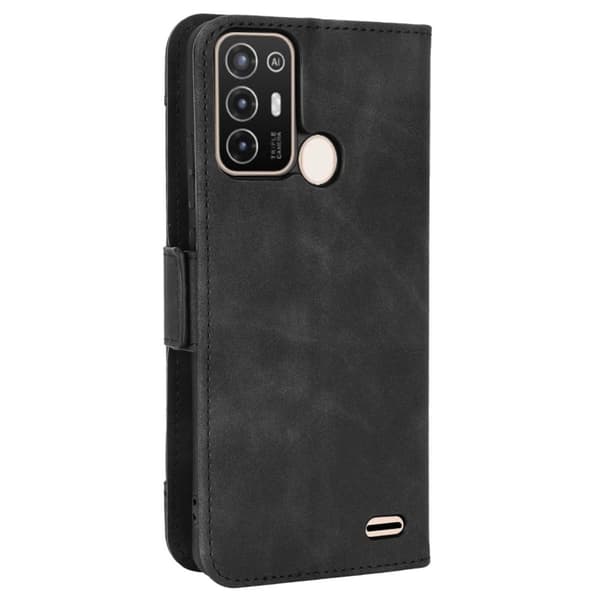 Moderne ZTE Blade A52 læderetui med pung - Sort Black