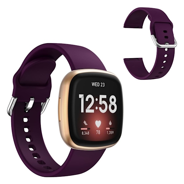 Fitbit Versa 3 simple silikon klockarmband - mörklila Lila