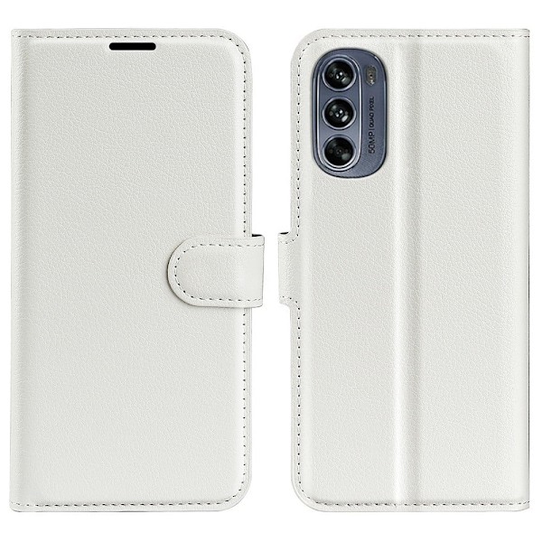 Klassisk Motorola Moto G62 5g Flip Etui - Hvid White
