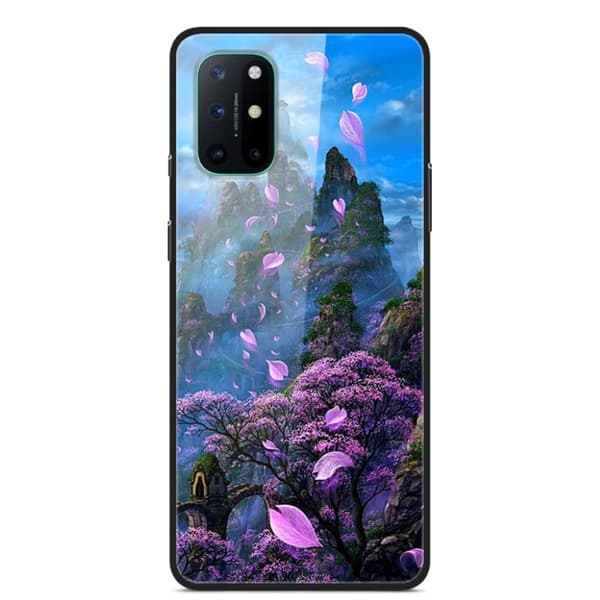 Fantasy OnePlus 8T Deksel - Blomst og Fjell Multicolor