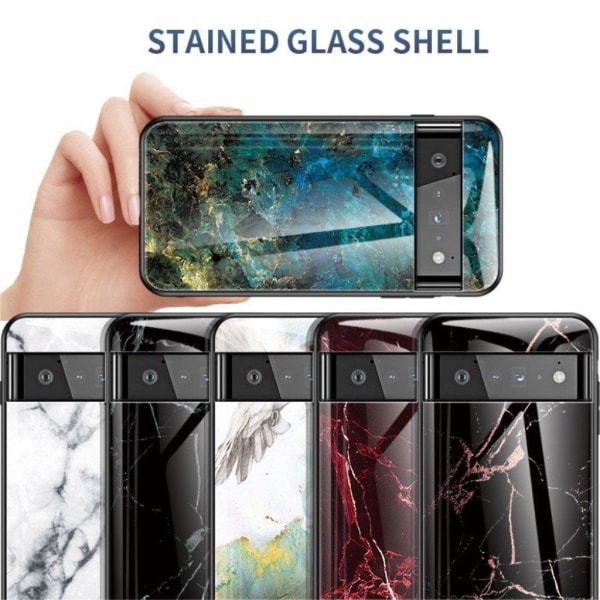 Fantasy Marble Google Pixel 6 Pro cover - Blodrød Marmor Red