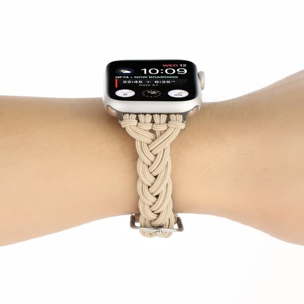 Apple Watch Series 8 (41 mm) armband med elastisk flätning - Aprikos Brun