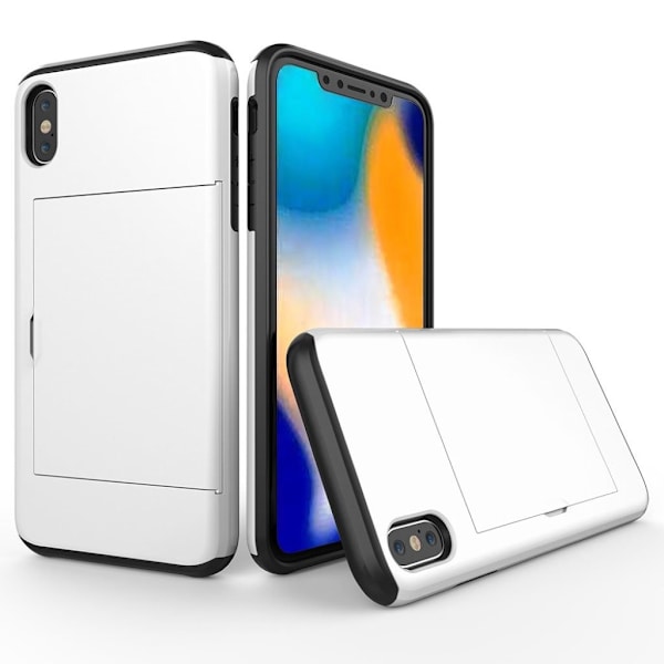 iPhone 9 Plus mobilskal silikon plast korthållare - Vit Vit