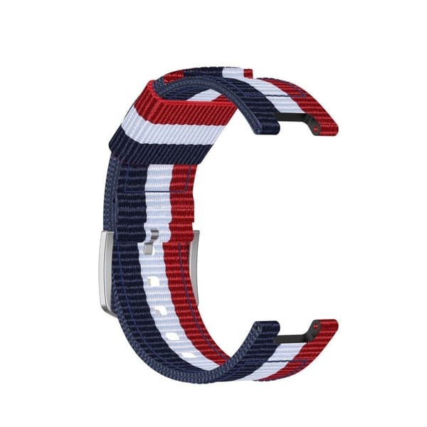 Amazfit T-Rex nylonvævet urrem - Blå / Hvid / Rød Multicolor