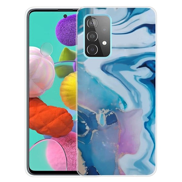 Marble design Samsung Galaxy A23 cover - Blåt Stænk Blue