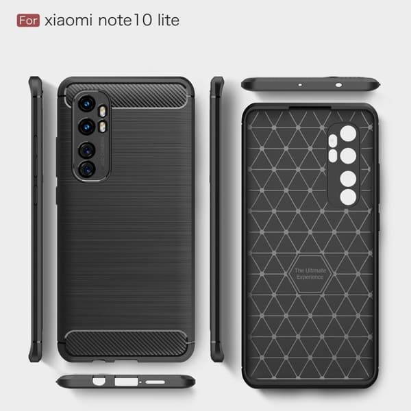 Carbon Flex deksel - Xiaomi Mi Note 10 Lite - Svart Black