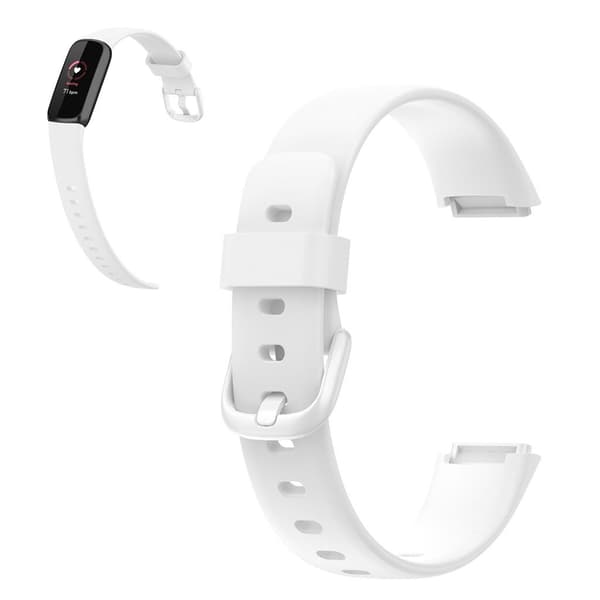 Fitbit Luxe ensfarvet silikoneurrem - Hvid / Størrelse: S White