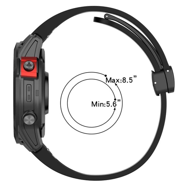 22 mm silikonerem med værktøj til Garmin Watch - Sort Black