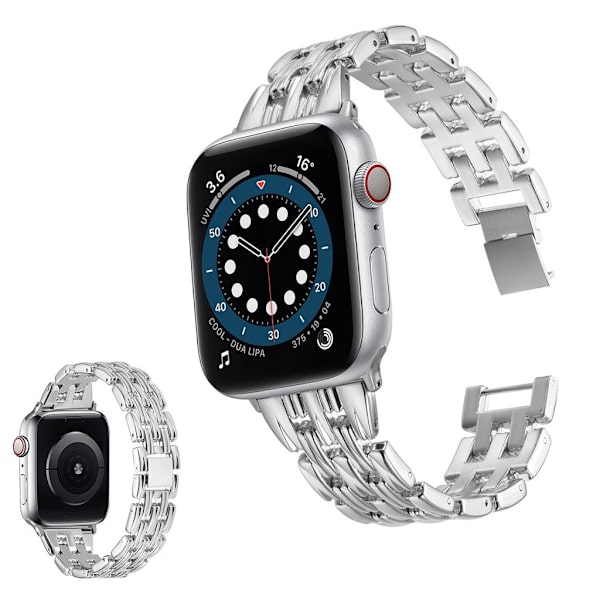 Apple Watch 40mm kudottu kellonhihna - Hopea Silver grey