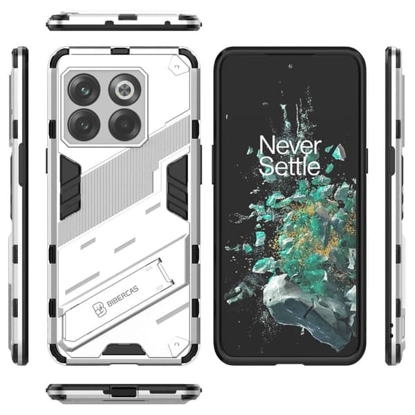 Stöttåligt OnePlus Ace Pro / OnePlus 10T hybridskal - Silver/Grå Silvergrå
