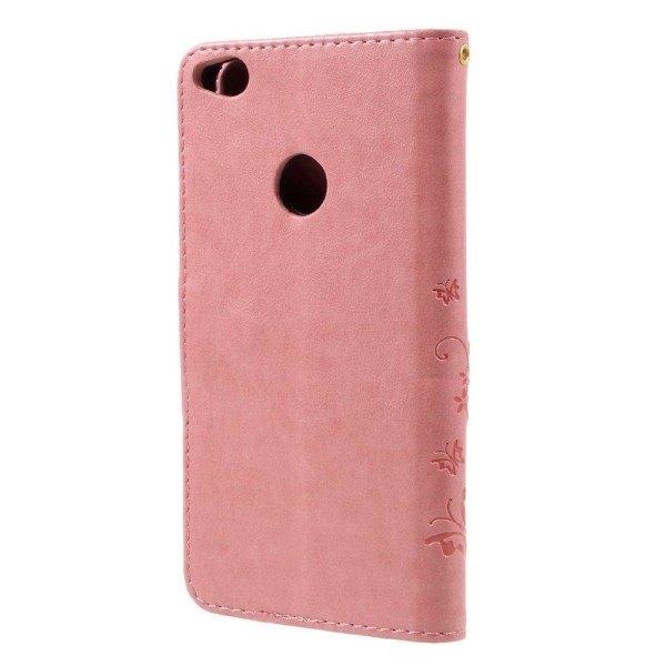 Huawei Honor 8 Lite Kuvioitu Nahkakotelo Lompakko - Pinkki Pink