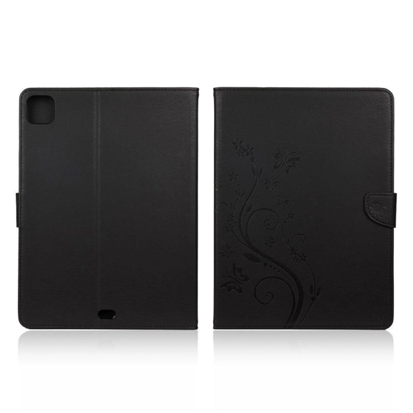 iPad Pro 11 inch (2020) sommerfugl aftryk læder flip etui - sort Black