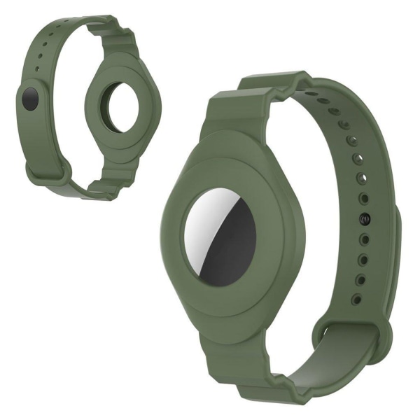 AirTags simple silicone wrist strap - Dark Green Grön