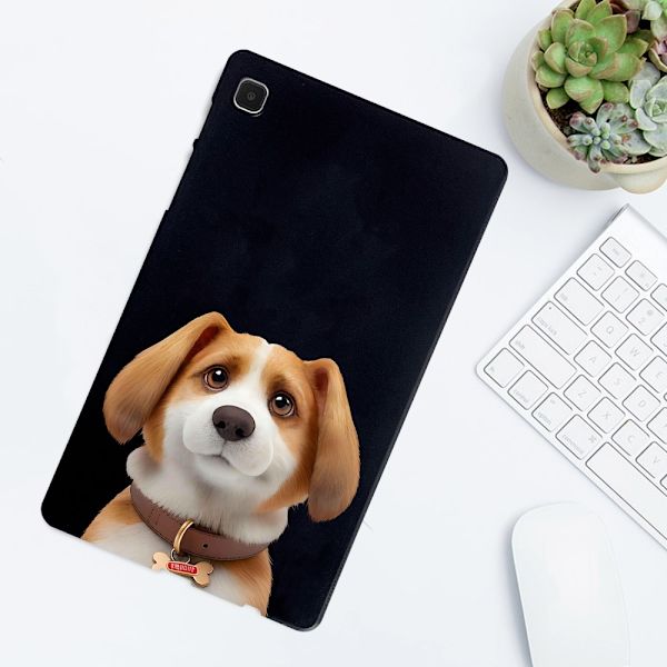 Samsung Galaxy Tab A7 Lite 8.7-inch Case Pattern Printing Slim Flexible Tablet Protective Cover - Harrier Beagle Brown