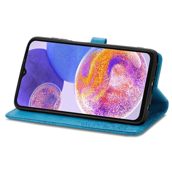 Mandala Samsung Galaxy A23 etui i lær - Blå Blue