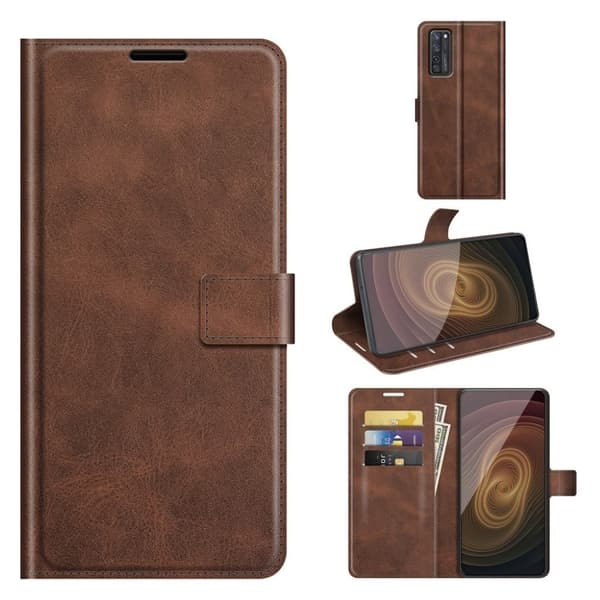 Læretui med Lommebok til ZTE Axon 20 5G / Axon 20 4g - Kaffe Brown