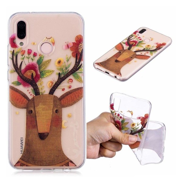 Huawei P20 Lite pattern printing case - Deer with Flowers Multicolor