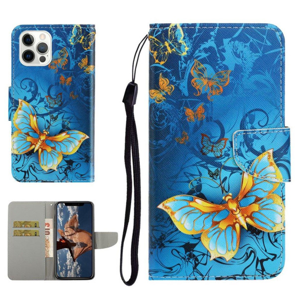 Wonderland iPhone 13 Pro flip etui - Smuk Sommerfugl Multicolor