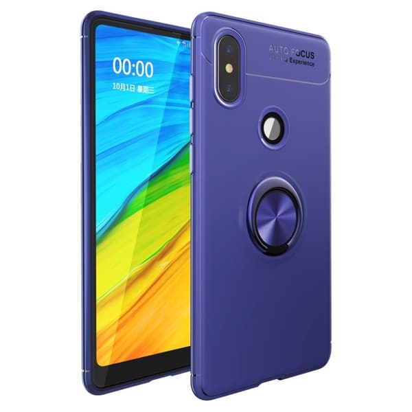 Xiaomi Mi MIX 2S mobilskal metall silikon fingerring utfällbart ben magnetiska bilhållare - Blå Blå