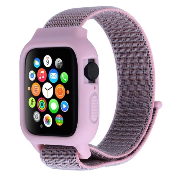 Apple Watch Series 5 44mm nylon Urrem - Lyserød Sand Pink