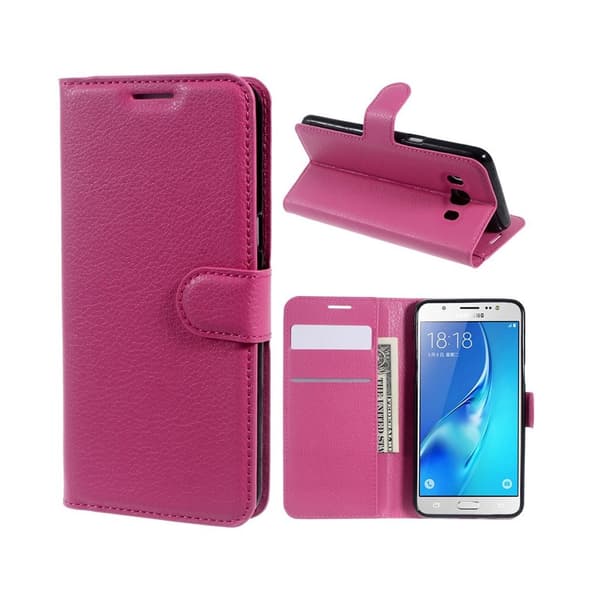 Mankell læder-etui med litchi overflade til Samsung Galaxy J5 (2016) - Pink Pink