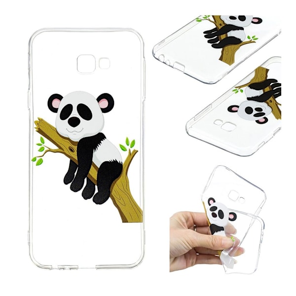 Samsung Galaxy J4 Plus (2018) mønstered blødt etui - Panda Klatrer Træ Multicolor