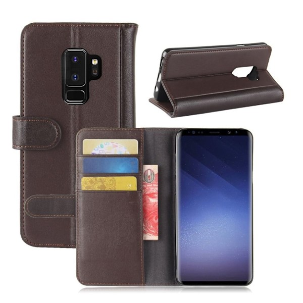 Samsung Galaxy S9 Plus split læder flip etui - Brun Brown