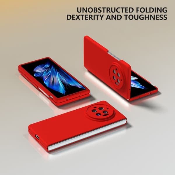 Mikrofiberforet blødt gummi vivo X Fold3 cover - Rød Red