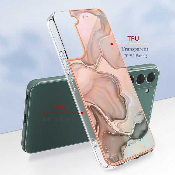 Marble Samsung Galaxy S22 Plus Suojakotelo - Pinkki Pink