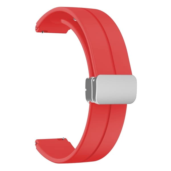 16mm silikonihihna hopeisella soljella Keep / Huawei / Timex kellolle - Punainen Red