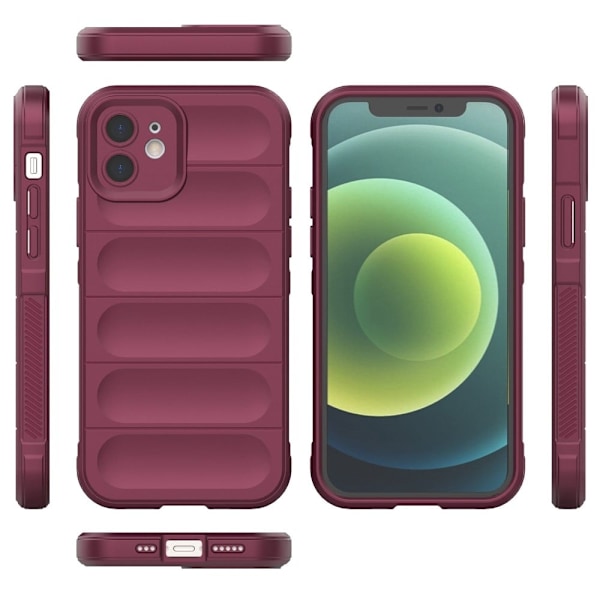 Blødt, grebsformet cover til iPhone 12 - Vinrød Red