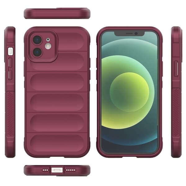 Mjukt greppformat iPhone 12 skal - Röd Röd