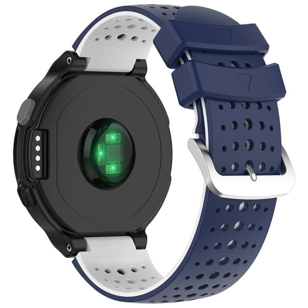 Garmin Forerunner 220 Silicone Watch Band Replacement Wrist Strap with Round Holes - Teal+Dark Blue Blue