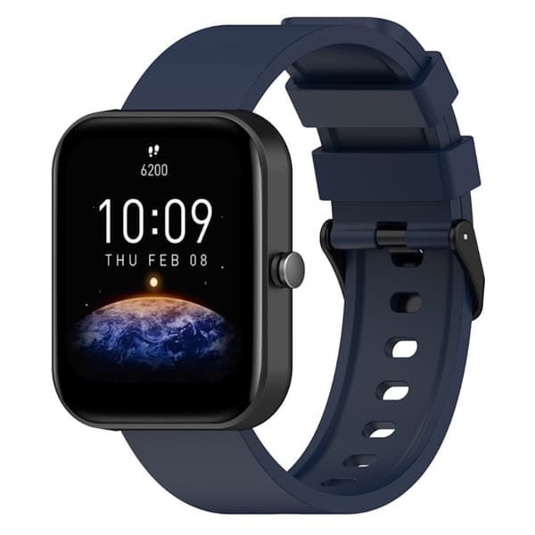 Amazfit Bip 3 / Bip S klockarmband i silikon med svart spänne - Midnattsblå Blå