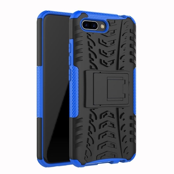 Huawei Honor 10 mobilskal hårdplast TPU material utfällbart ställ däckdesign - Blå Blå