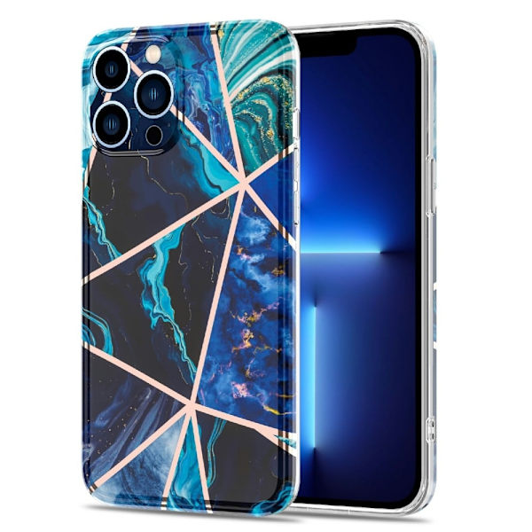 Marmormotiv iPhone 13 Pro Max skal - Blå Blå