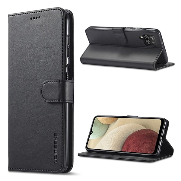 LC.IMEEKE Samsung Galaxy A12 5G flip case - Musta Black