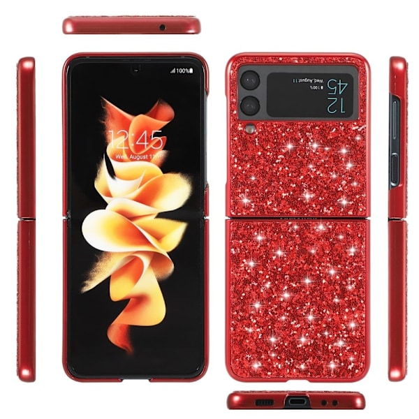 Glitter Samsung Galaxy Z Flip3 5G skal - Blå Blå
