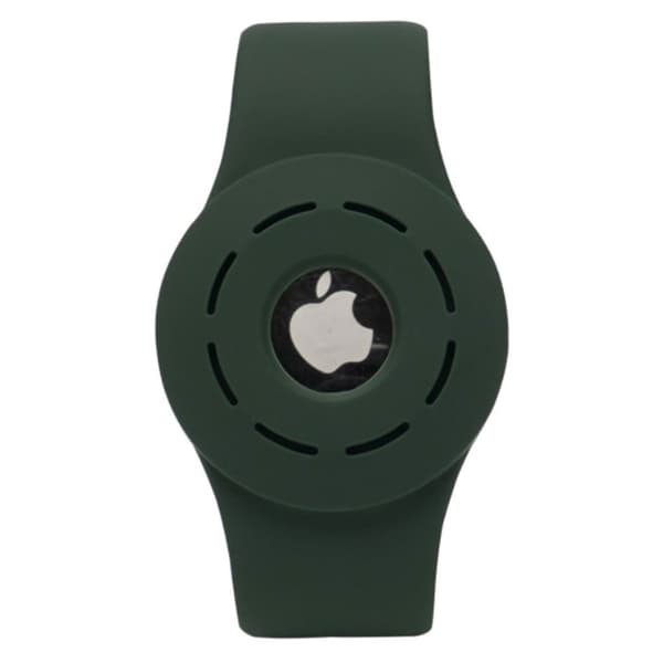 AirTags hollow out silicone wrist strap - Blackish Green Grön
