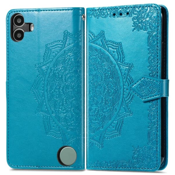 Mandala Nothing CMF Phone 1 nahkakotelo - Sininen Blue